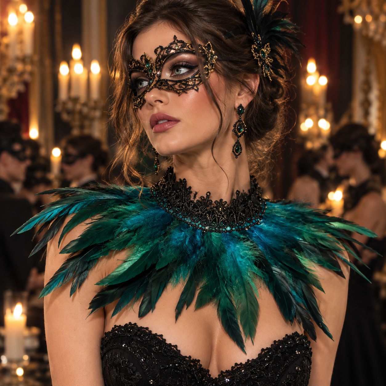 Gothic Feather Neck Collar Lac - огляд і ціна Lace Dress