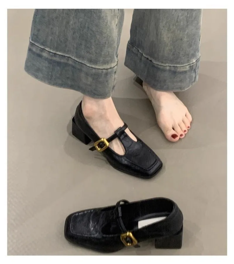 Women Square Toe T-Strap Mary  - огляд і ціна Womens Heels
