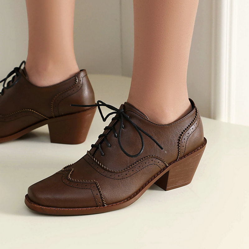 Women Oxford Shoes Point Toe W - огляд і ціна Pump Heel Block