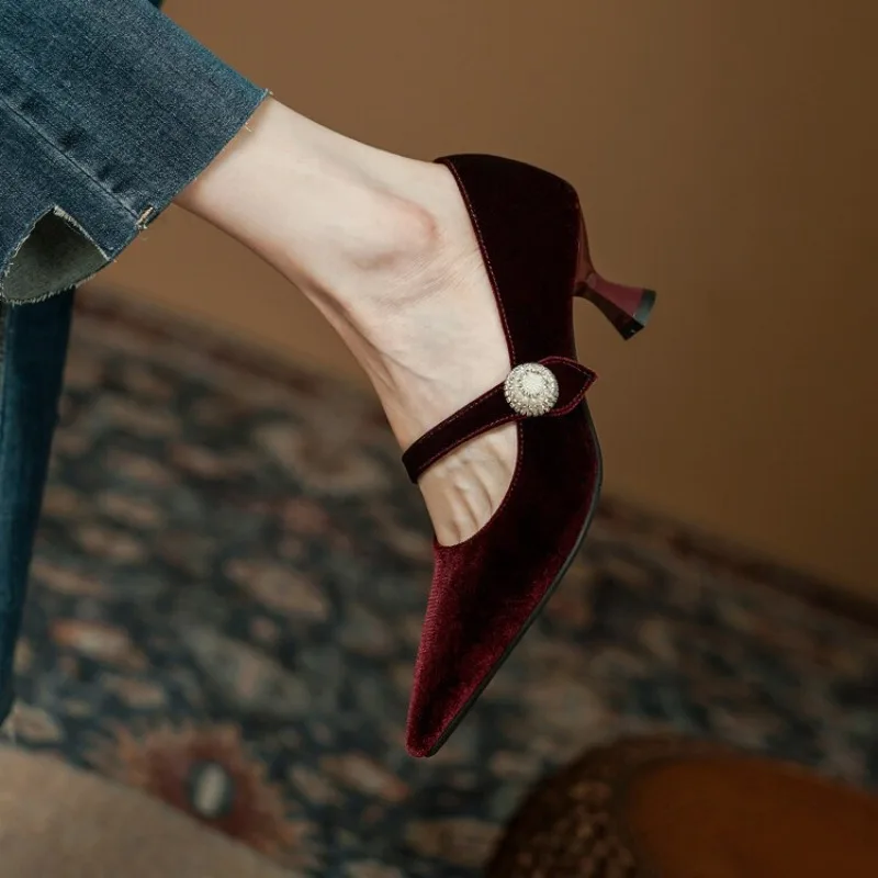 Wine Red Pointed Toe Mary Jane - огляд і ціна Womens Heels
