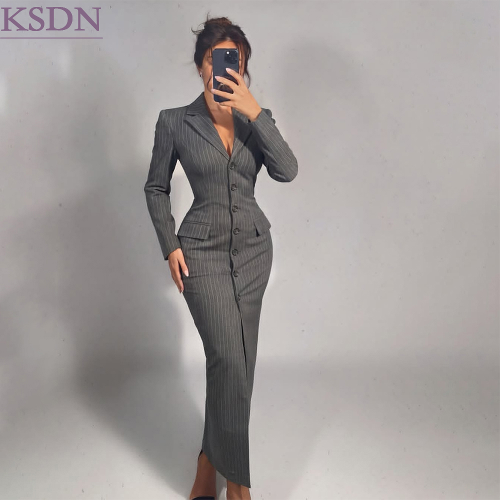 Grey Pinstripe Women Blazer Sk - огляд і ціна Formal Skirt