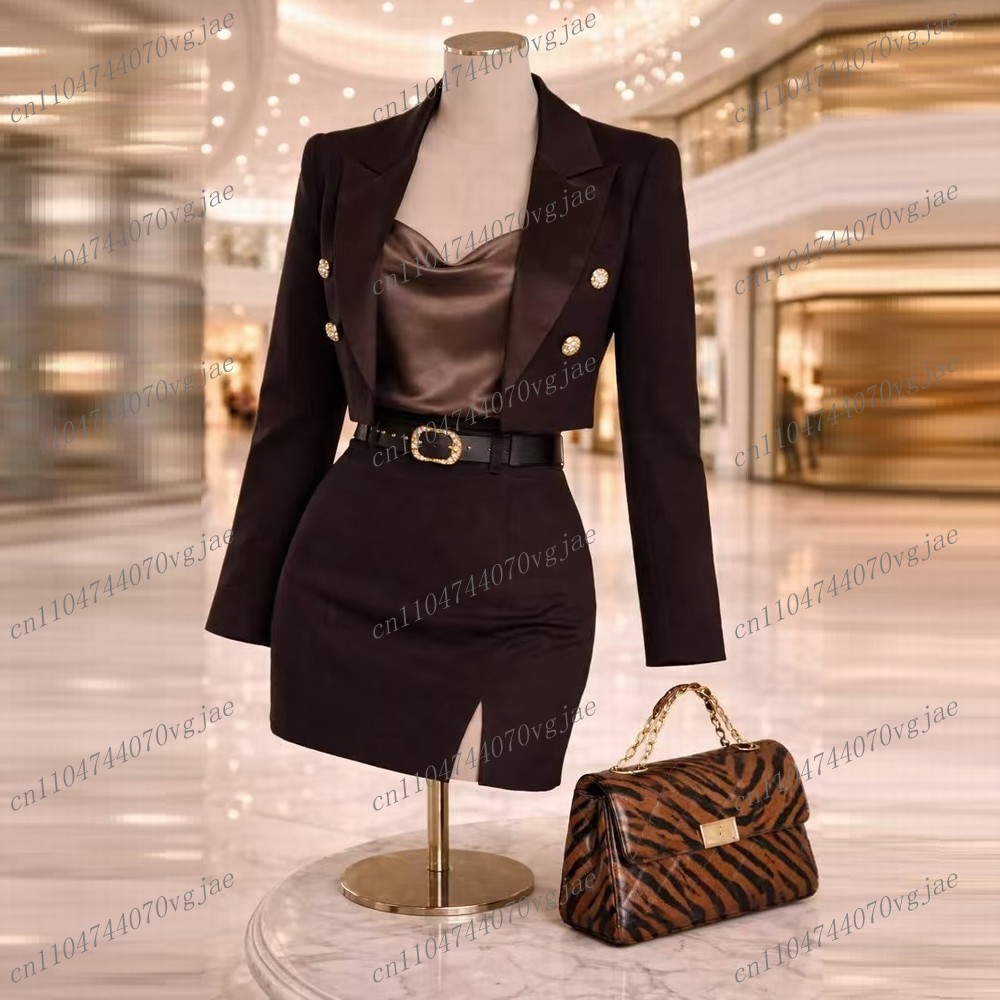 Dark Brown Formal New Blazer A - огляд і ціна Formal Skirt